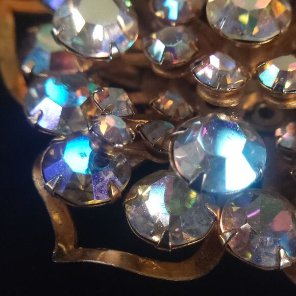 Vintage Floral Rhinestone Pin, Charming Brooch, Vintage Brooch - Picture 10 of 10